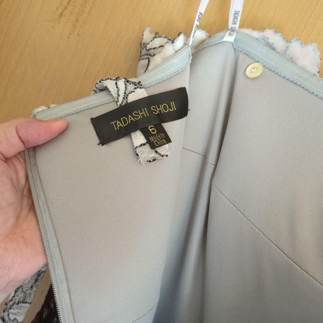 Tadashi Shoji 白と黒のレース、チューブトップマキシドレス