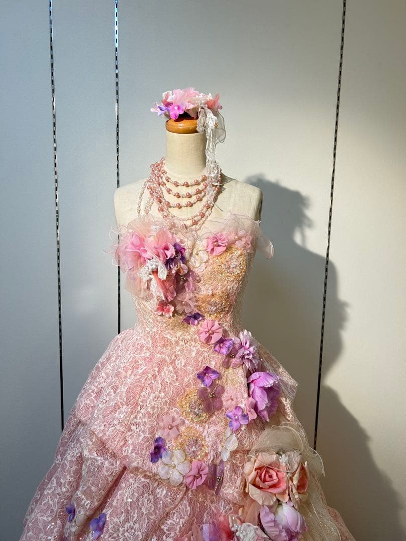 RO-183 PI 9〜13T フラワー装飾 ロングドレス