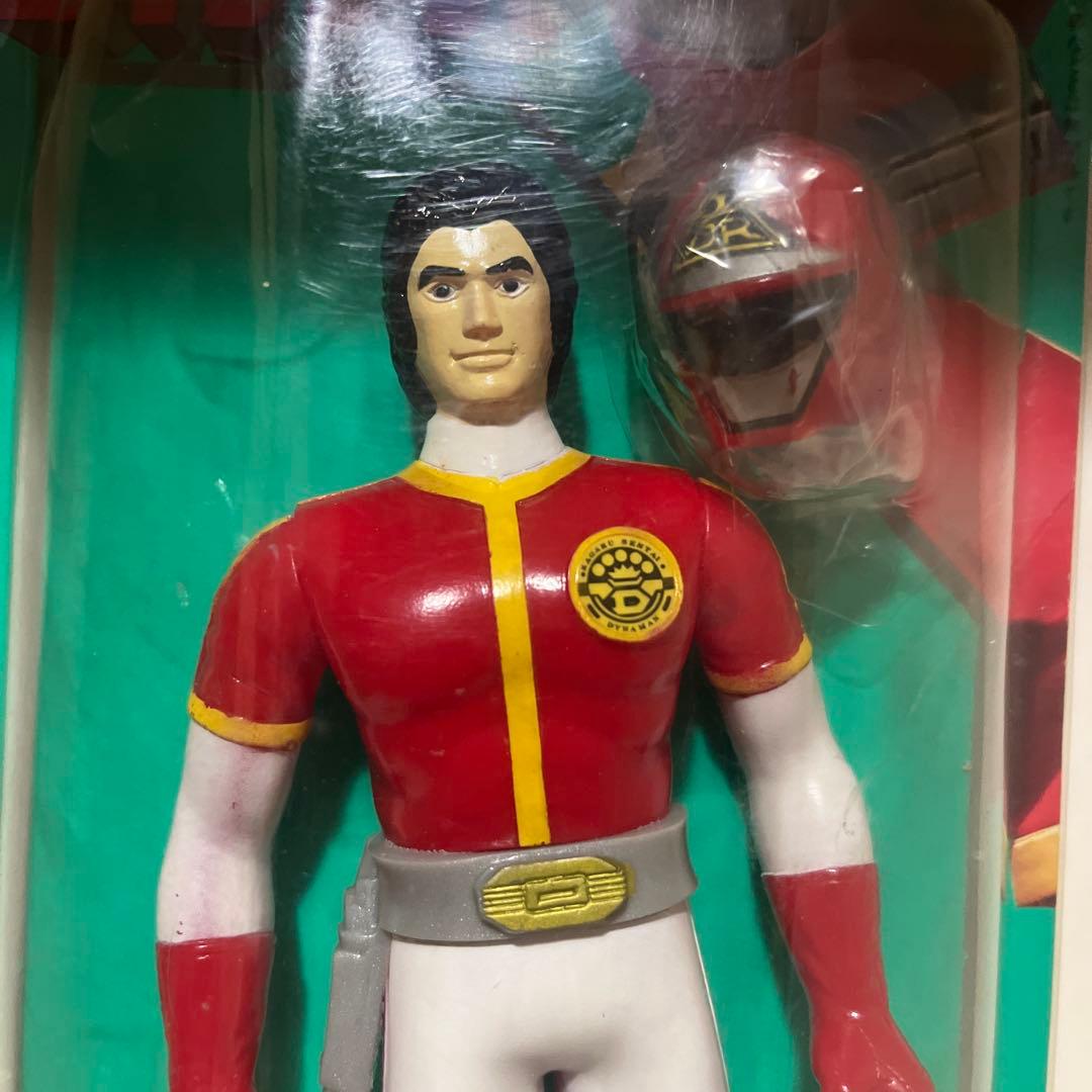 ポピー製 科学戦隊ダイナマン ダイナレッド 面取れ ソフビ フィギュア 当時物