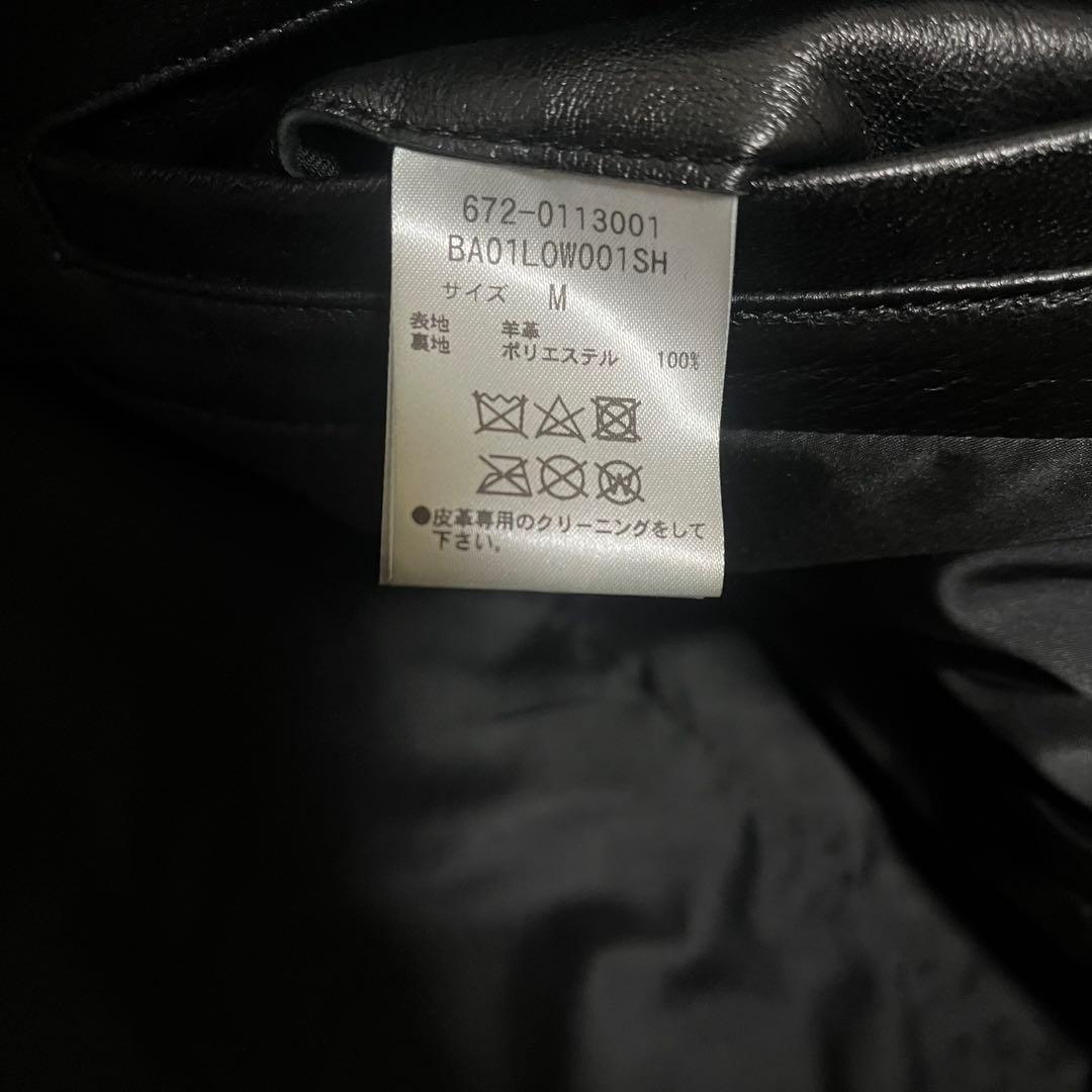 nano universe 黒 レザー シングルライダースジャケット