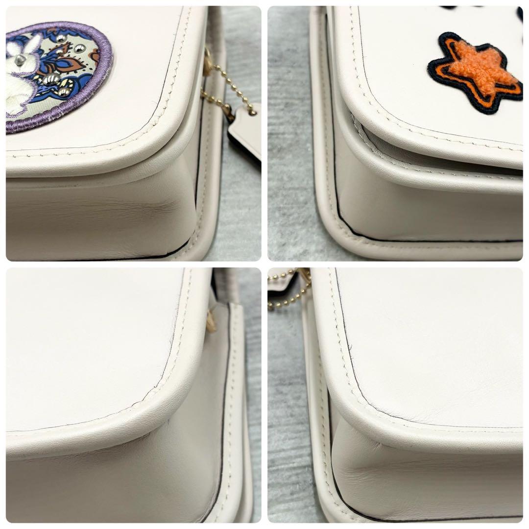 未使用級 コーチ カメラバッグ ショルダーバッグ スタッズ レザー クロスボディ