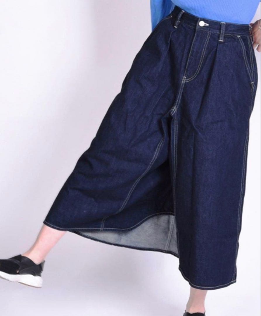 ✨極美品✨桃太郎ジーンズ 出陣 デニム スカート風パンツ ガウチョ ワイドパンツ