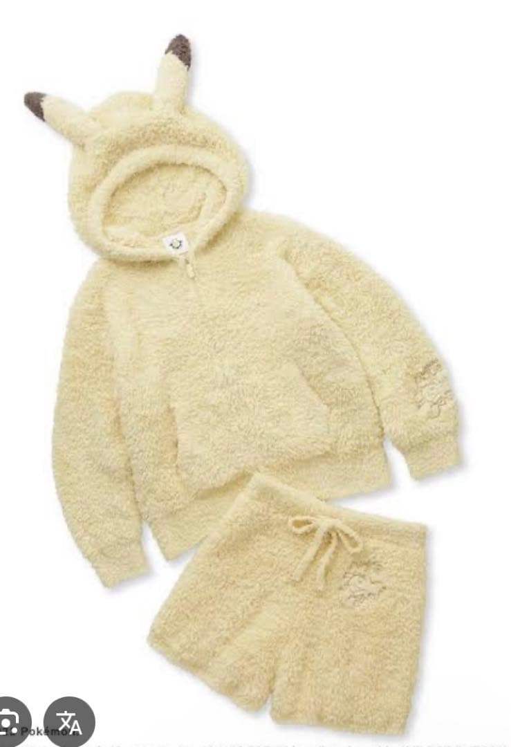 ジェラートピケ レディース ピカチュウ パーカー＆ショートパンツ