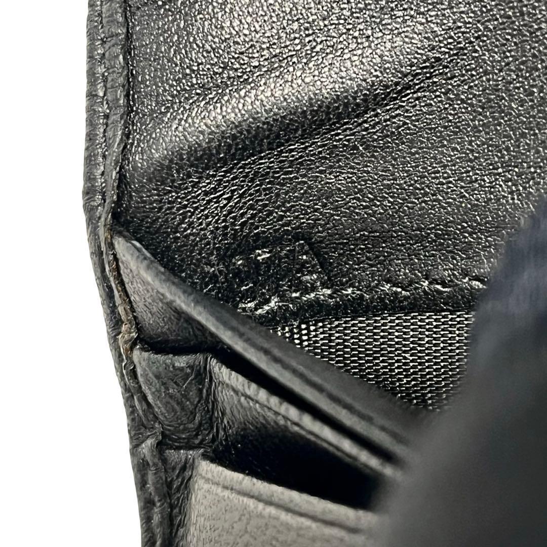 レア✨ミュウミュウ 二つ折り財布 ロゴ ビジュー マテラッセ レザー 黒