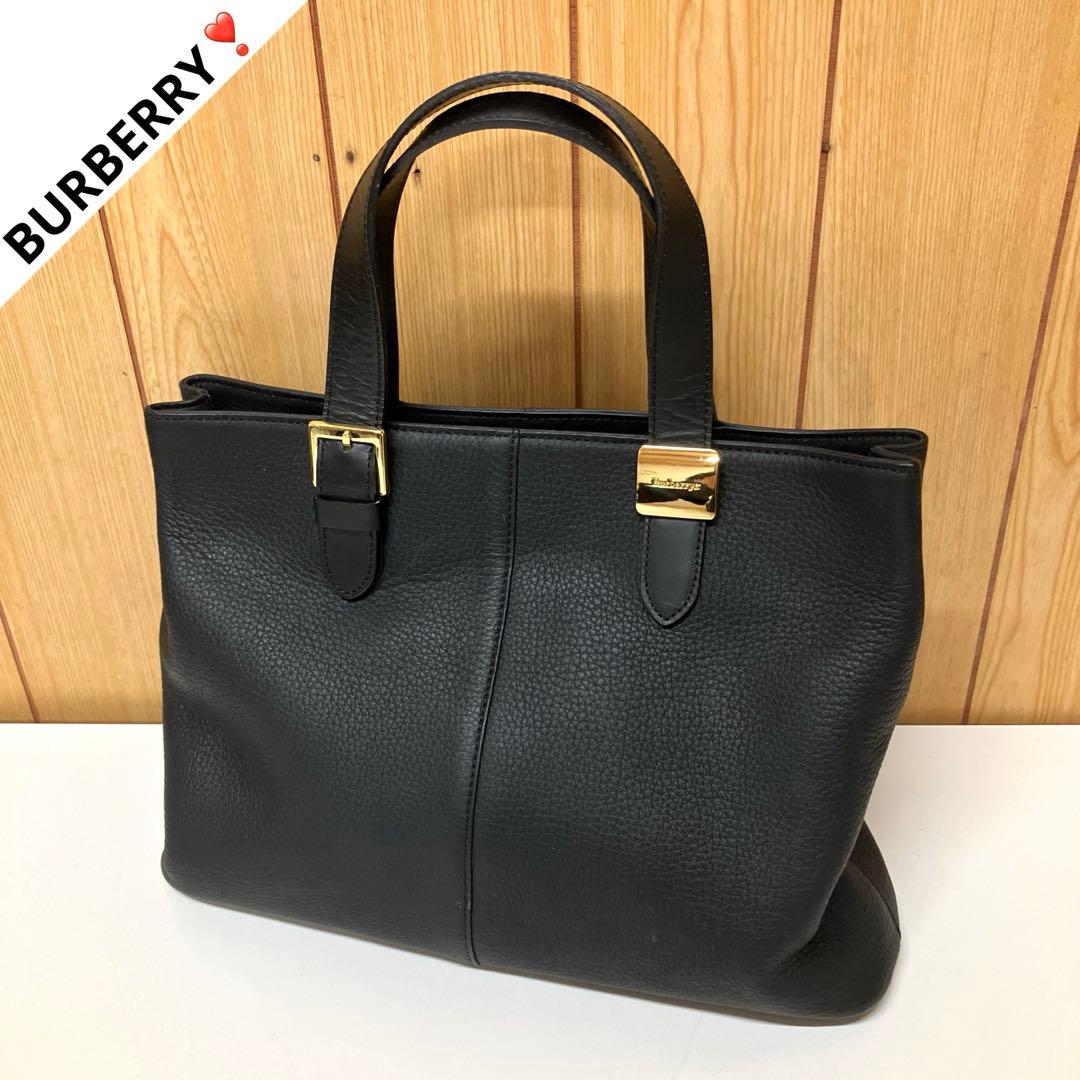 E22 Burberry バーバリー レザー トートバッグ ハンドバッグ