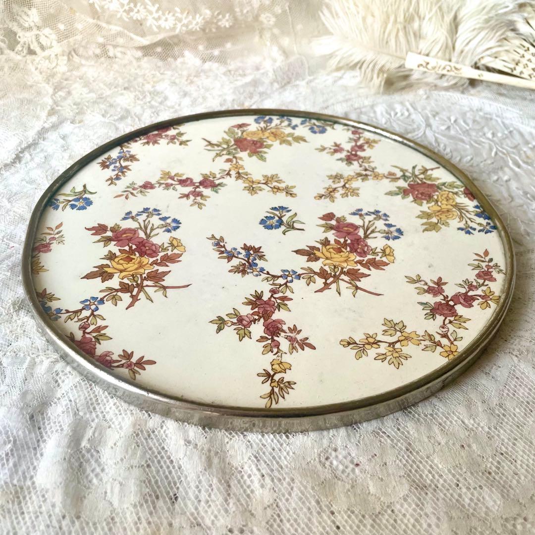 サルグミンヌ　ルイ15世　トリベット　陶板ラウンドプレート　フランスアンティーク