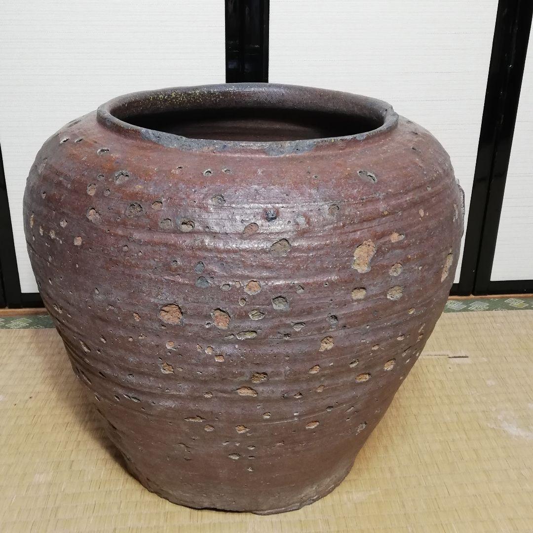 【水漏れ注意】室町時代 古備前 水甕 備前焼 水屋瓶 置物 インテリア 植木鉢