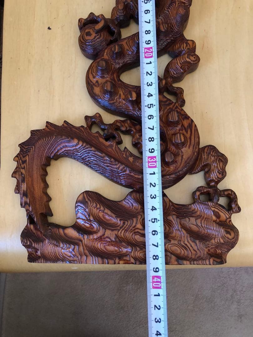 昇龍　置物　木製木彫り　彫刻　オブジェ　屋久杉？