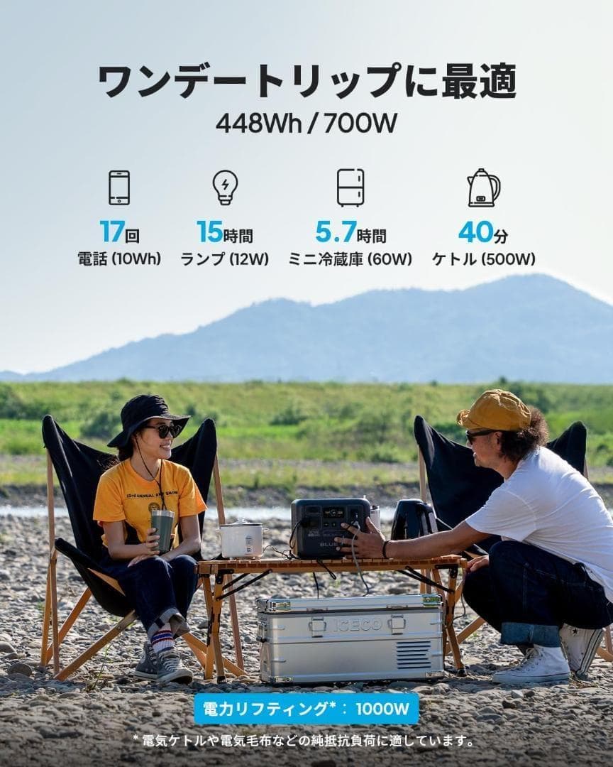 BLUETTI ポータブル電源 AC50B 448Wh/700W 急速充電