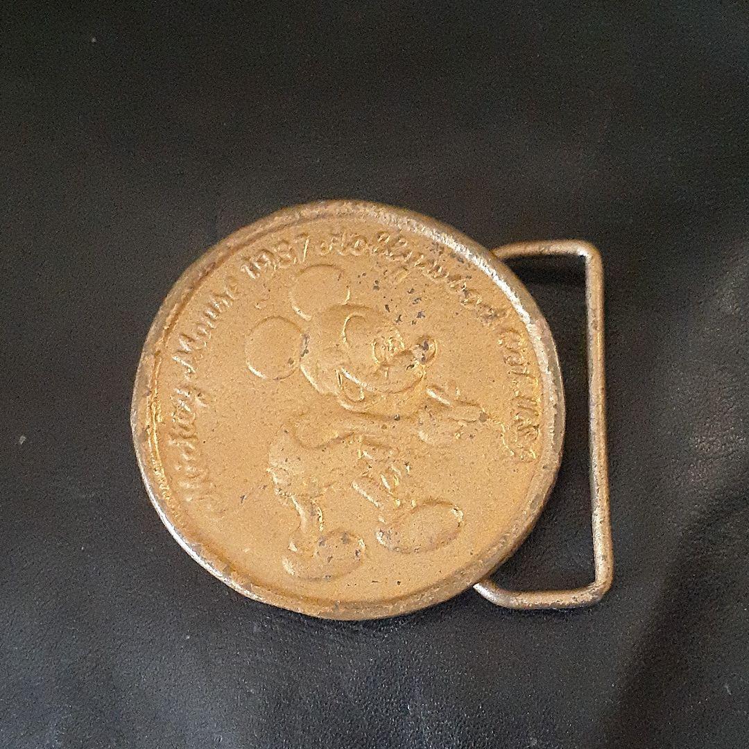ミッキー ヴィンテージ バックル 1937 当時物 ディズニー vintage