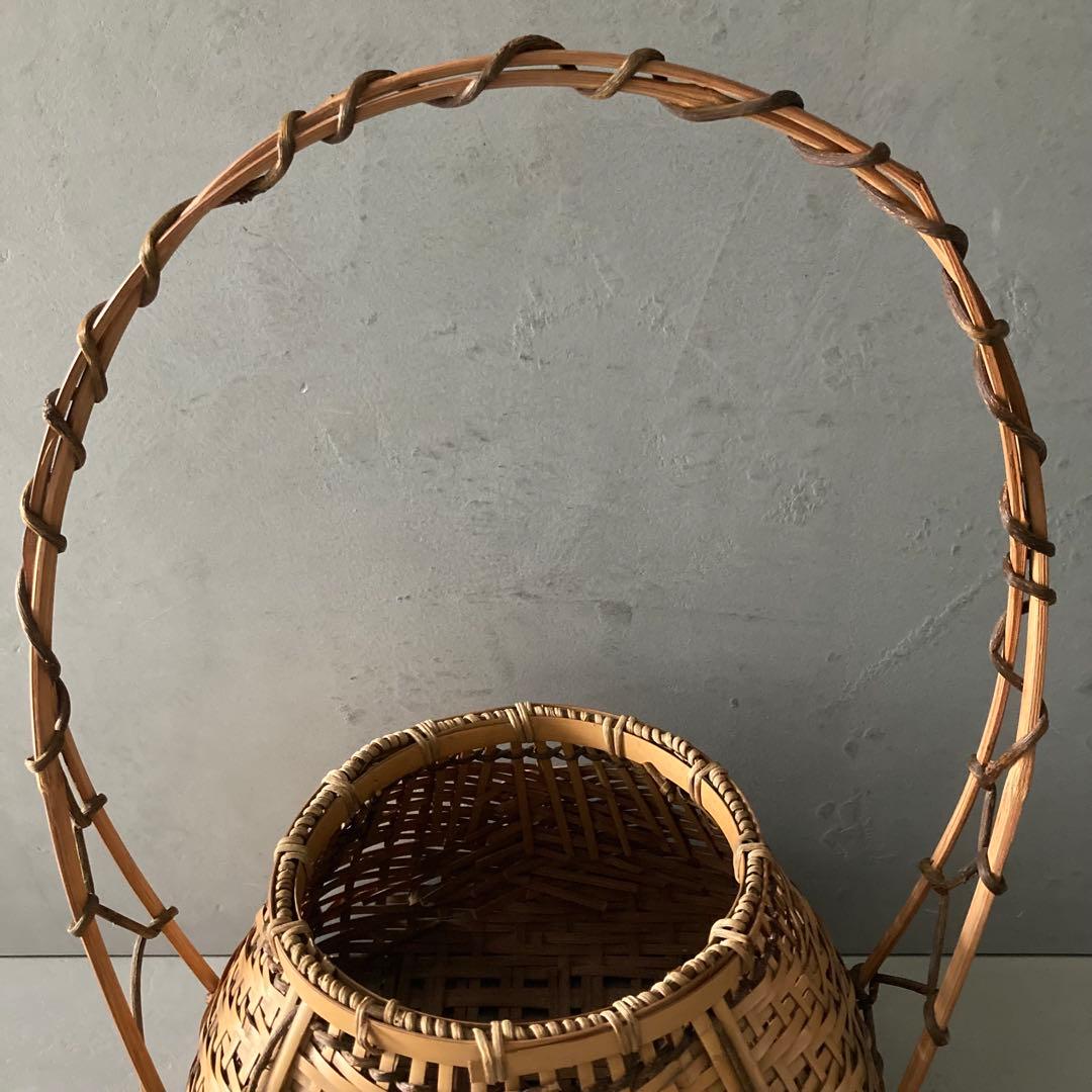 宗全籠 花入 手付置籠 花器 茶道具