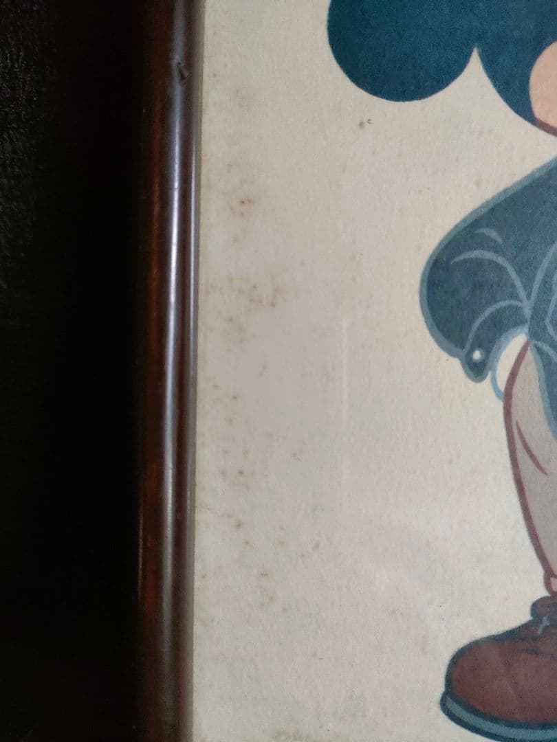 ヴィンテージ　ミッキーマウス アートワーク 木製フレーム付き