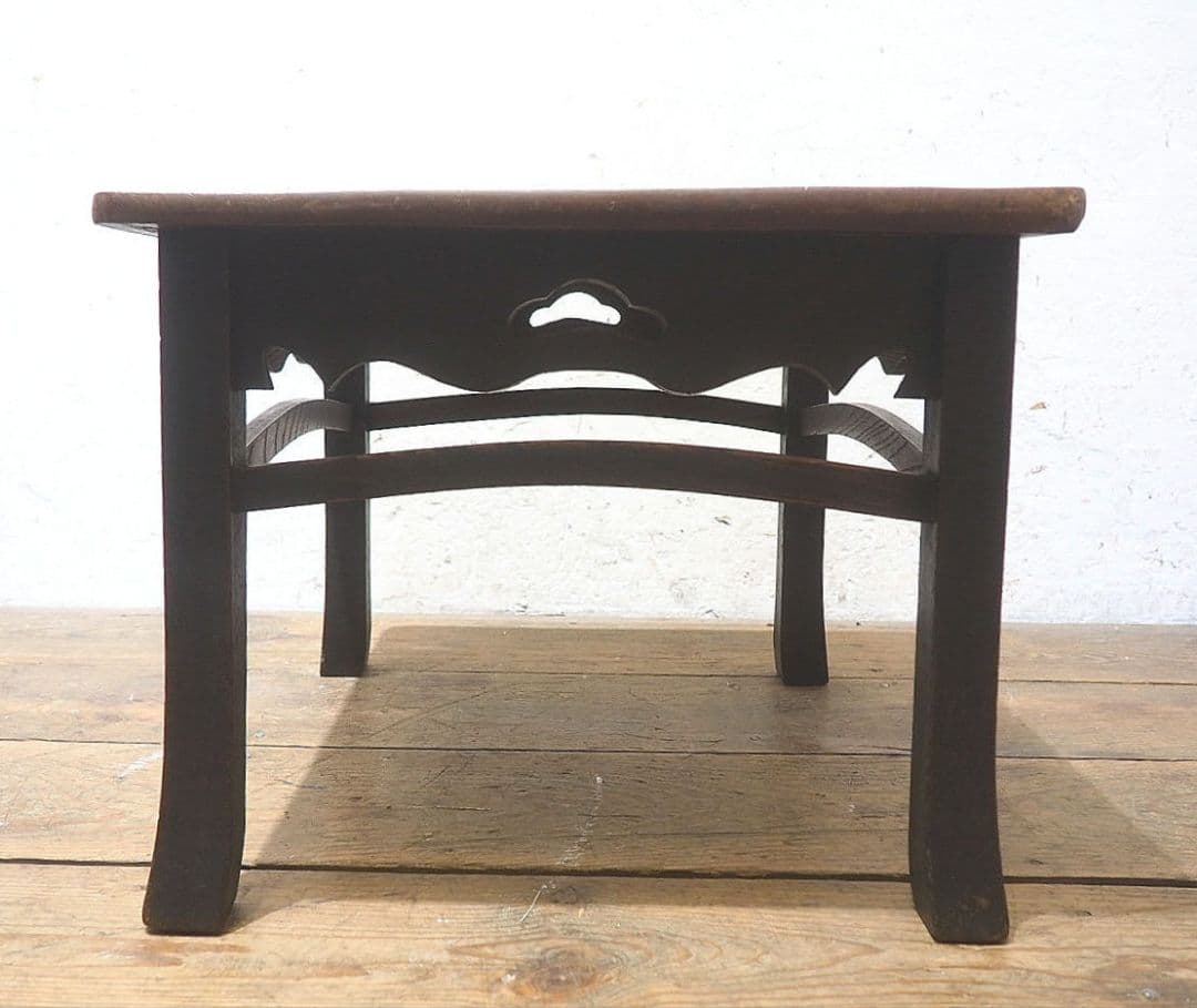 1350 アンティーク　ケヤキのローテーブル　文机　ちゃぶ台　座卓　骨董　レトロ