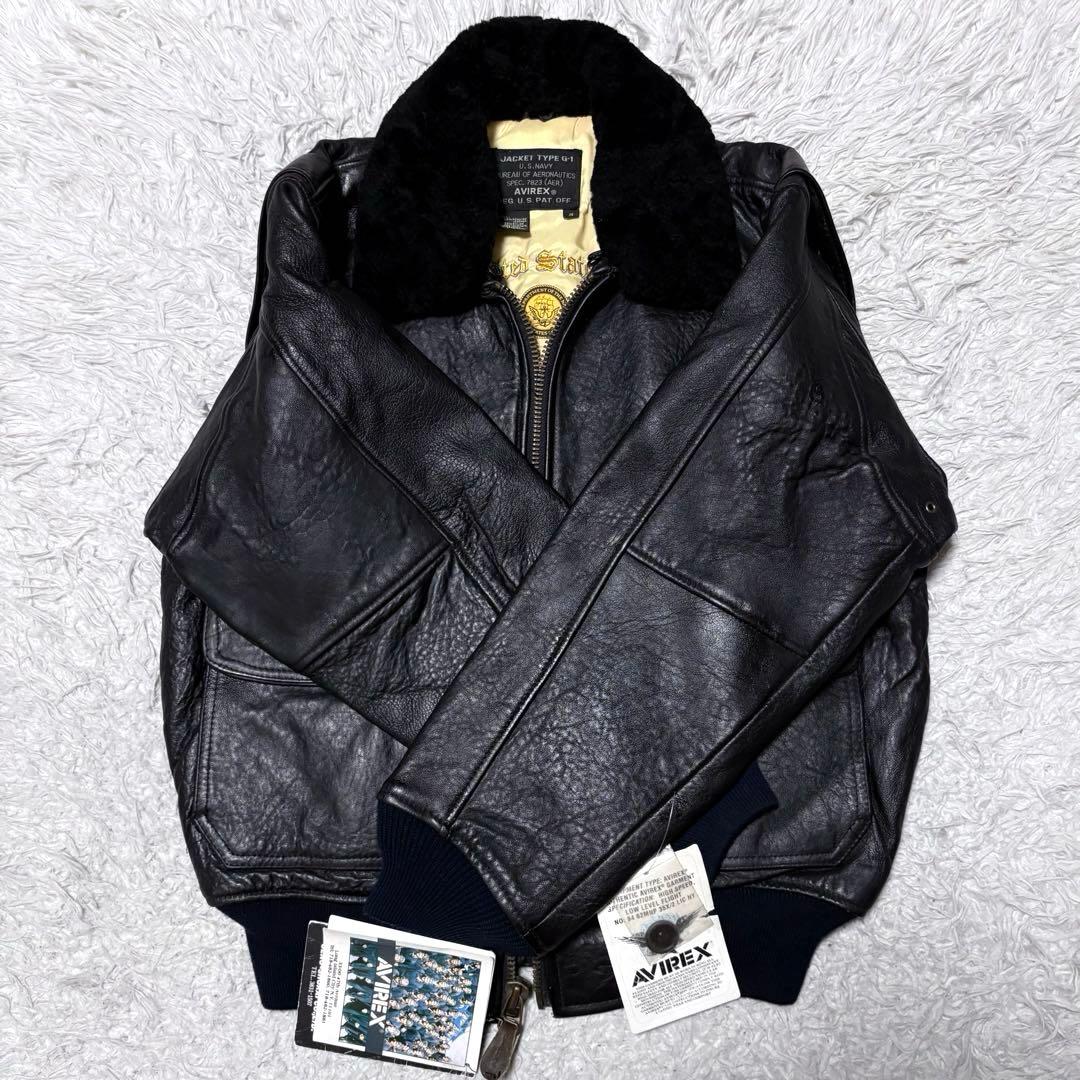 【新品未使用】AVILEX 7823 G1 ボア付きフライトジャケット ブラック