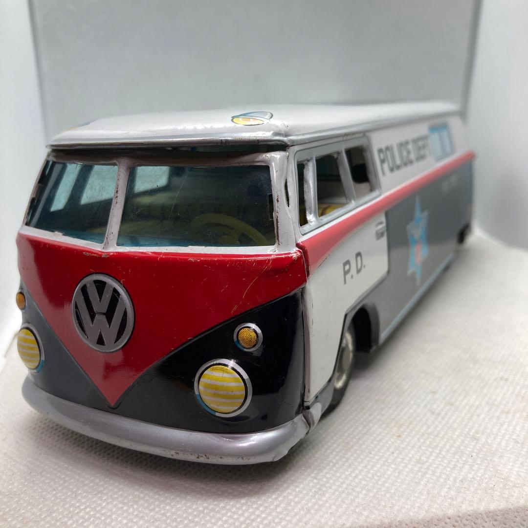 日本製 ワーゲン バス ポリス ブリキ自動車 レトロ VW POLICE