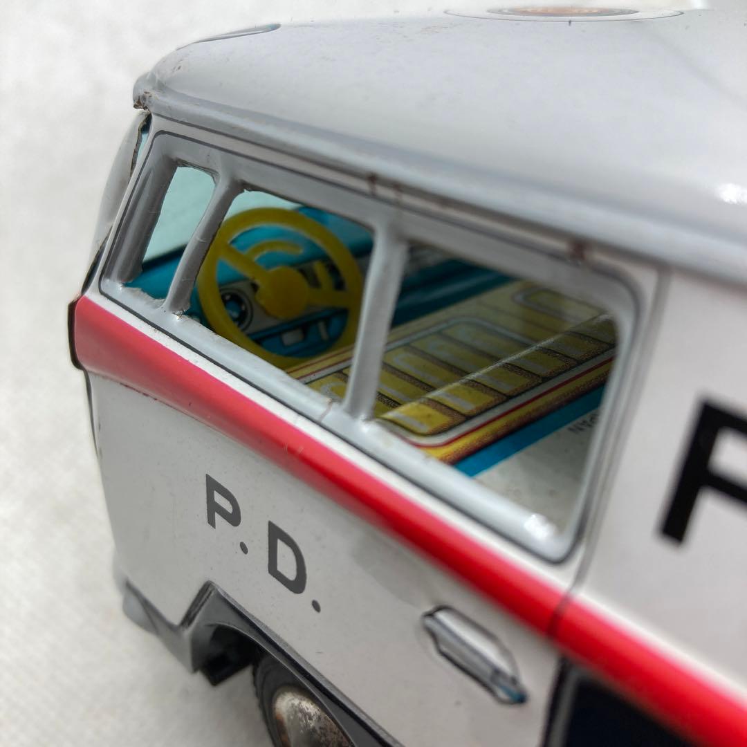 日本製 ワーゲン バス ポリス ブリキ自動車 レトロ VW POLICE