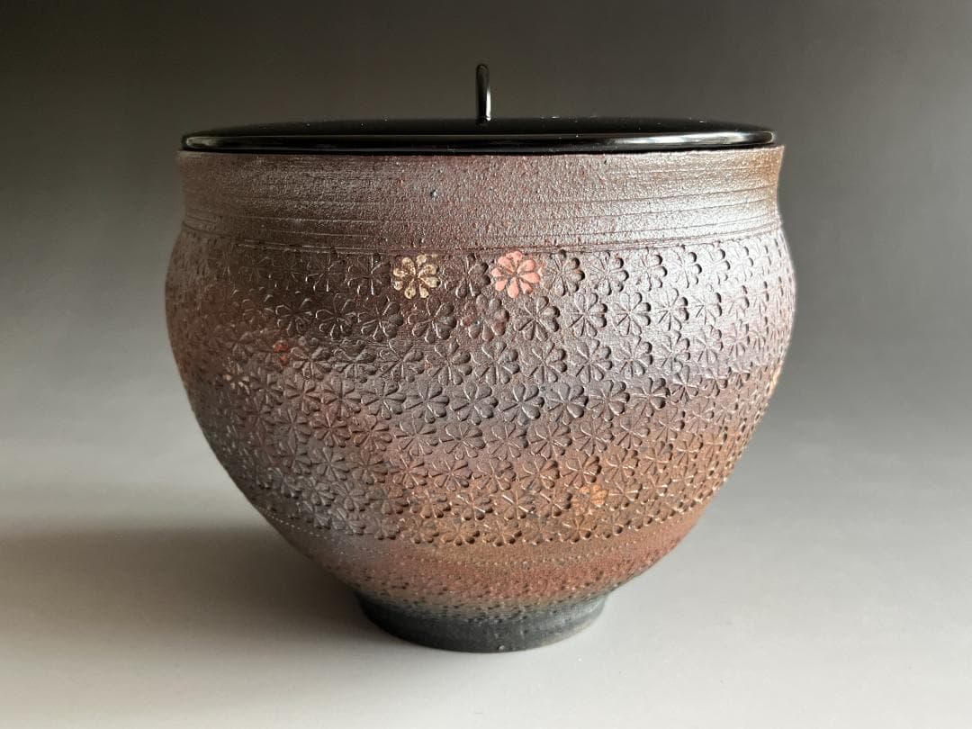 伊賀桔梗窯　印華象嵌文　水指　梅田正弘　堀内宗完　兼中斎　書付　茶道具　表千家