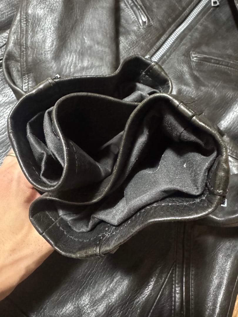 稀少 BACKLASH×ROLL バック刺繍 シングルライダースジャケット 黒