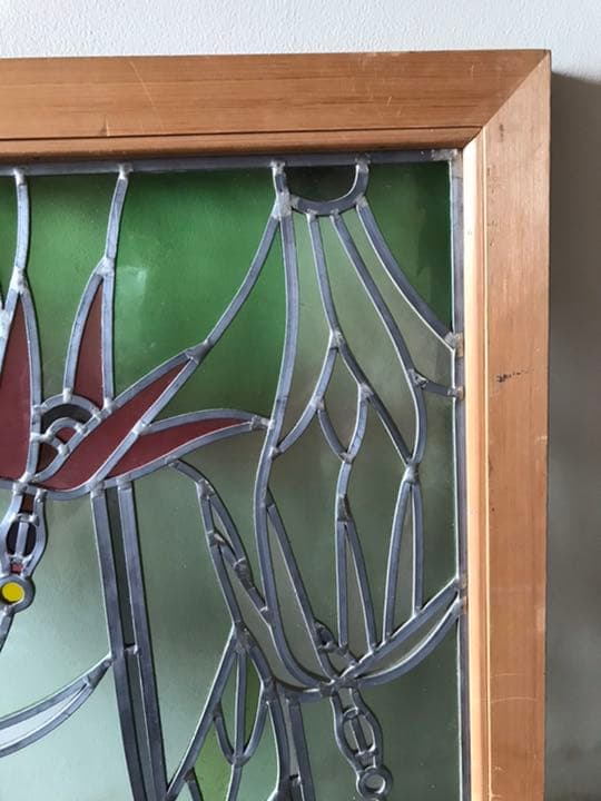 アンティーク　ステンドグラスフレーム入り