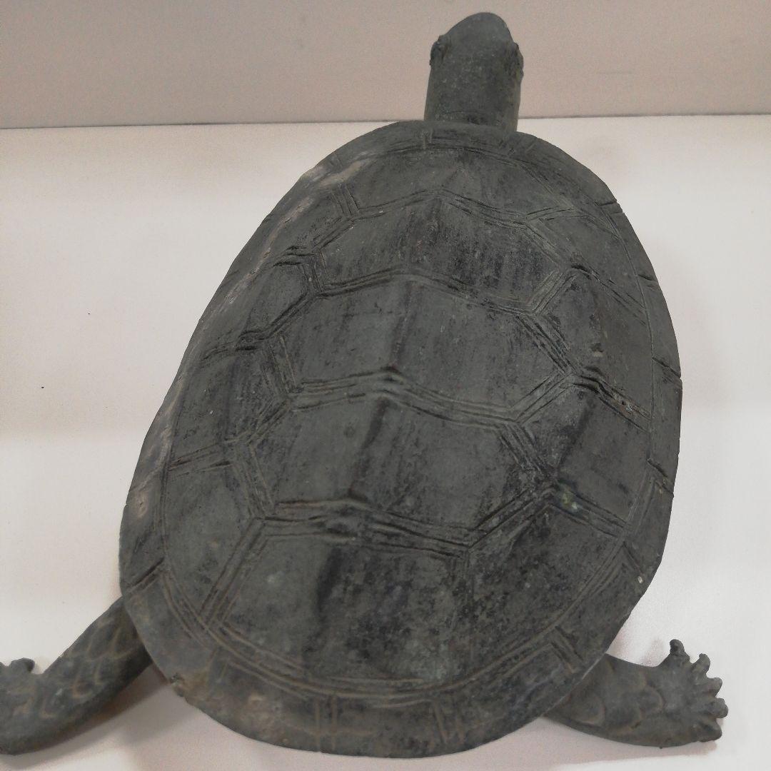 江戸時代後期～明治時代中期頃２５センチ古銅製稀少細密造形美術クサガメ時代置物