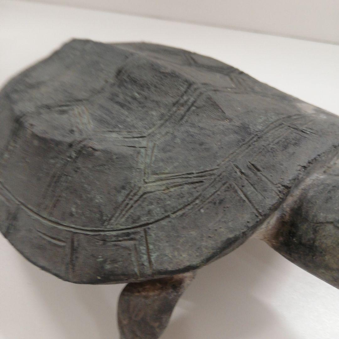 江戸時代後期～明治時代中期頃２５センチ古銅製稀少細密造形美術クサガメ時代置物
