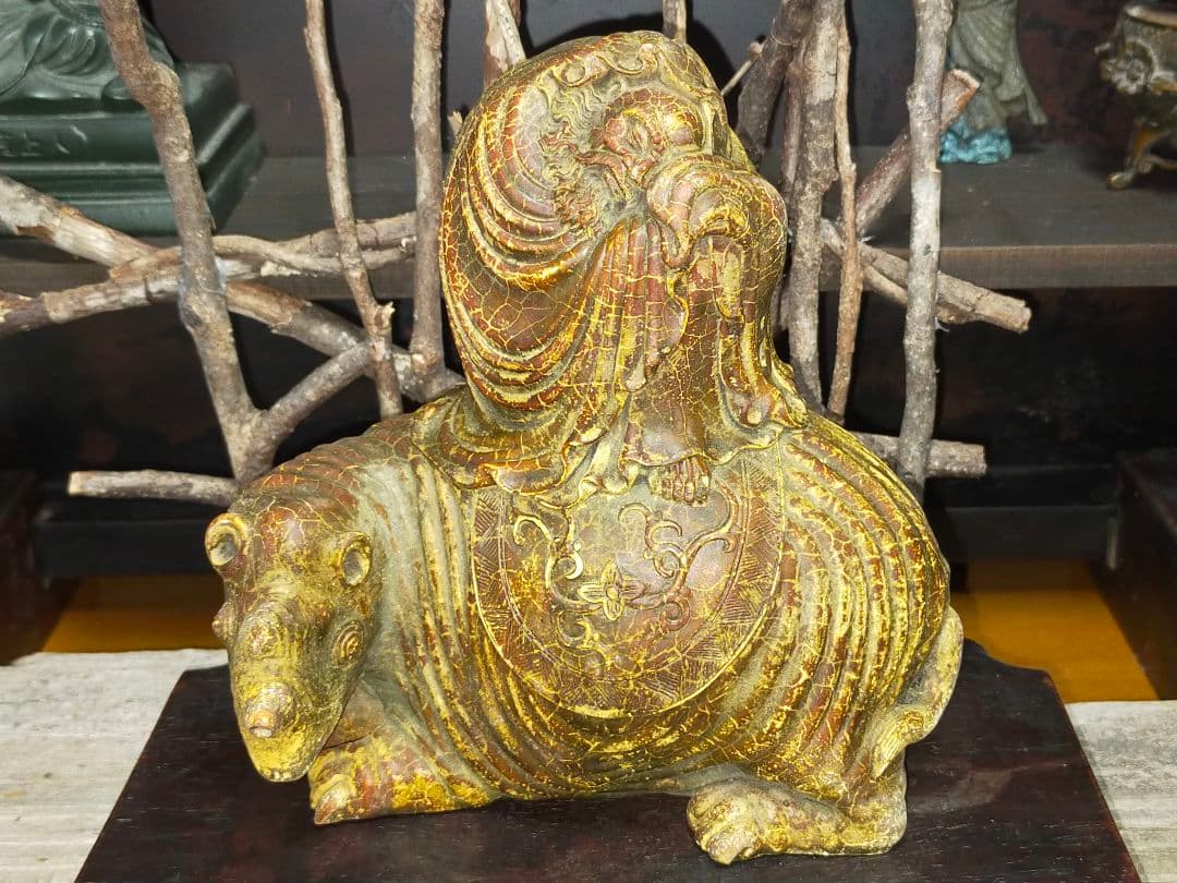 ♥値下げ！中国　石彫　彫刻作品　２．５ｋｇ　獣　達磨　石製　骨董　古玩