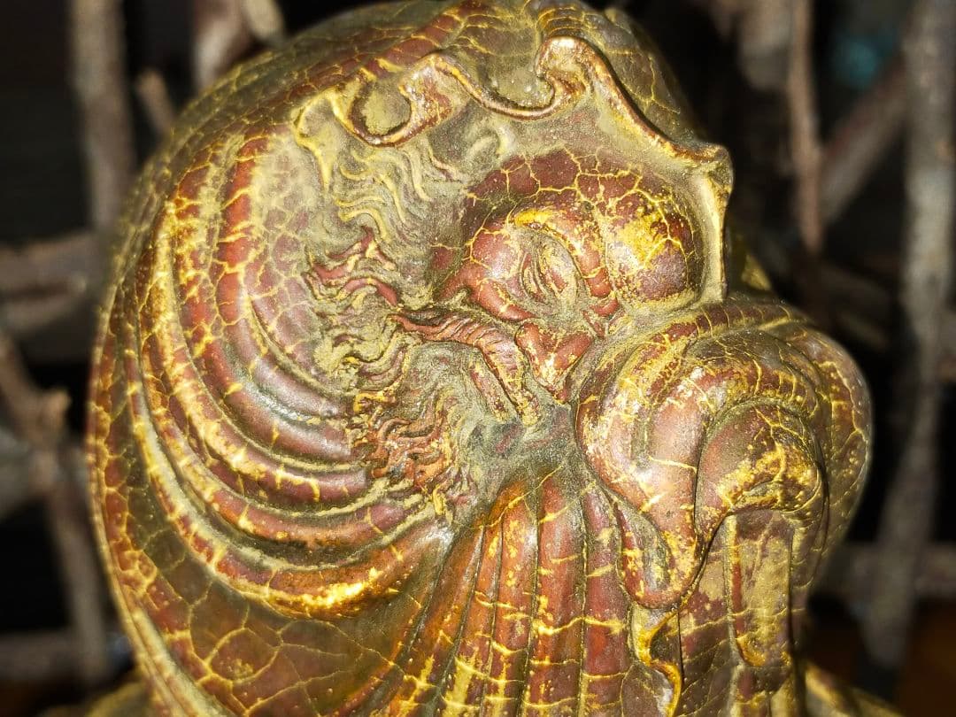 ♥値下げ！中国　石彫　彫刻作品　２．５ｋｇ　獣　達磨　石製　骨董　古玩