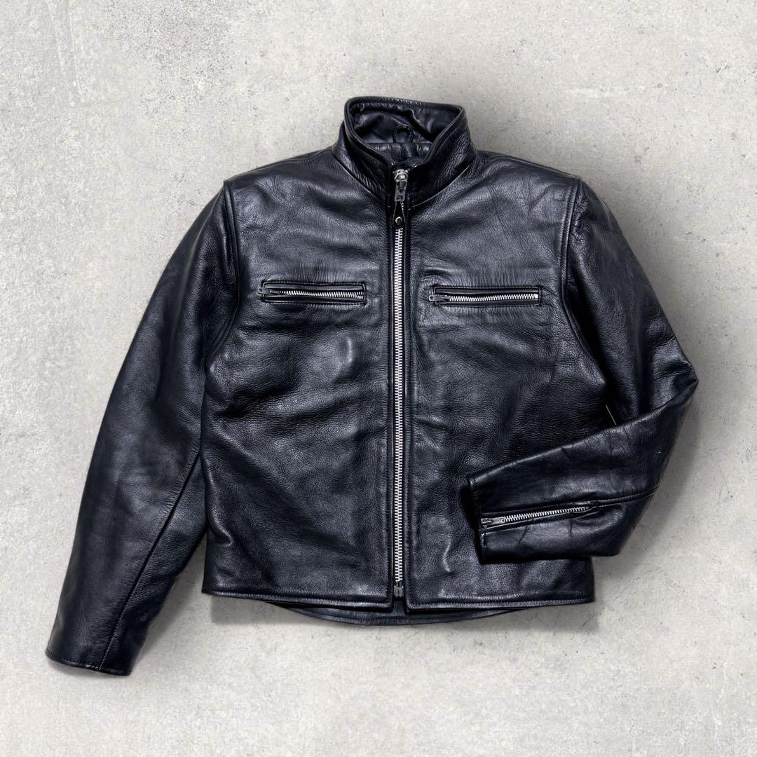 美品 70s〜90s TALONジップ シングル ライダース M カウハイド