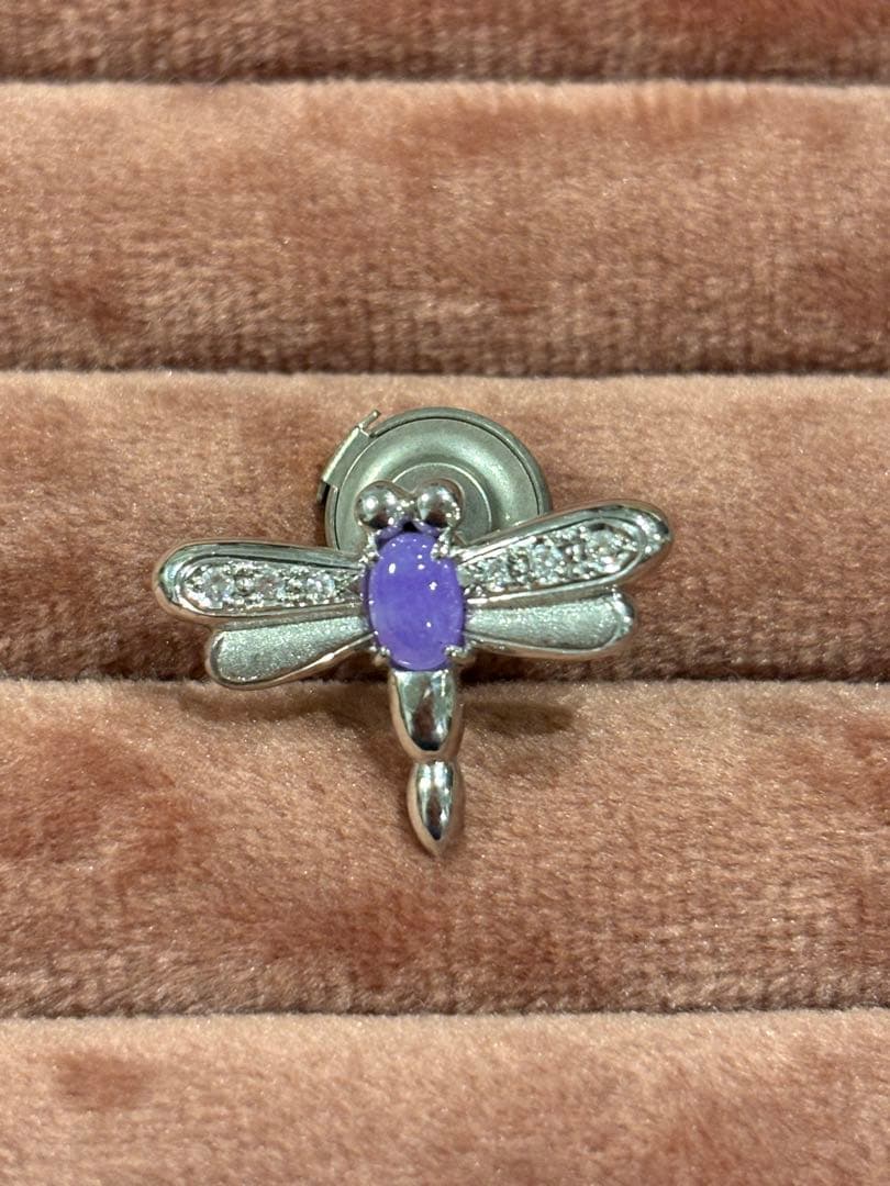 〜最終価格＊超特価〜【貴重】ラベンダーヒスイ&ダイヤ♦︎トンボ ピンブローチ　新品