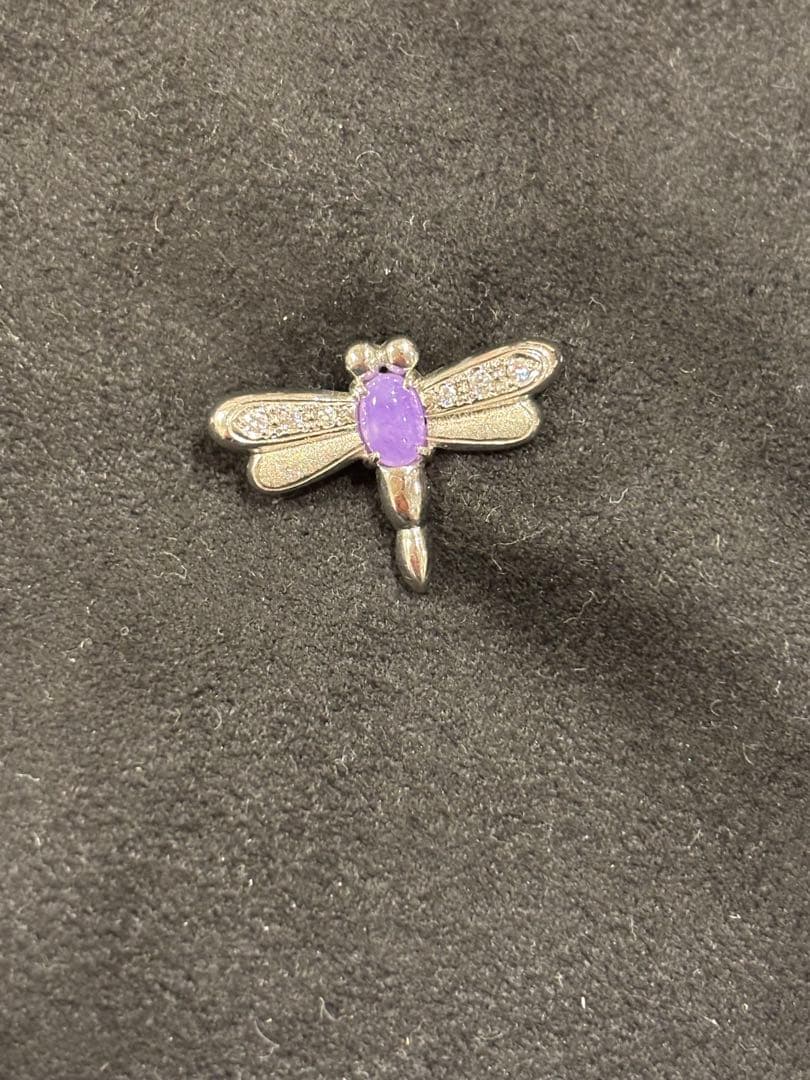 〜最終価格＊超特価〜【貴重】ラベンダーヒスイ&ダイヤ♦︎トンボ ピンブローチ　新品