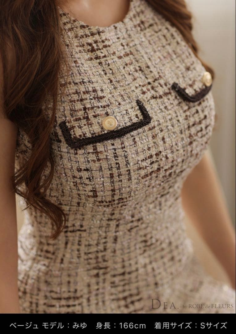 n*a様 【DEA./ディア】ラメツイード/ Aライン/ ミニドレス/ キャバド