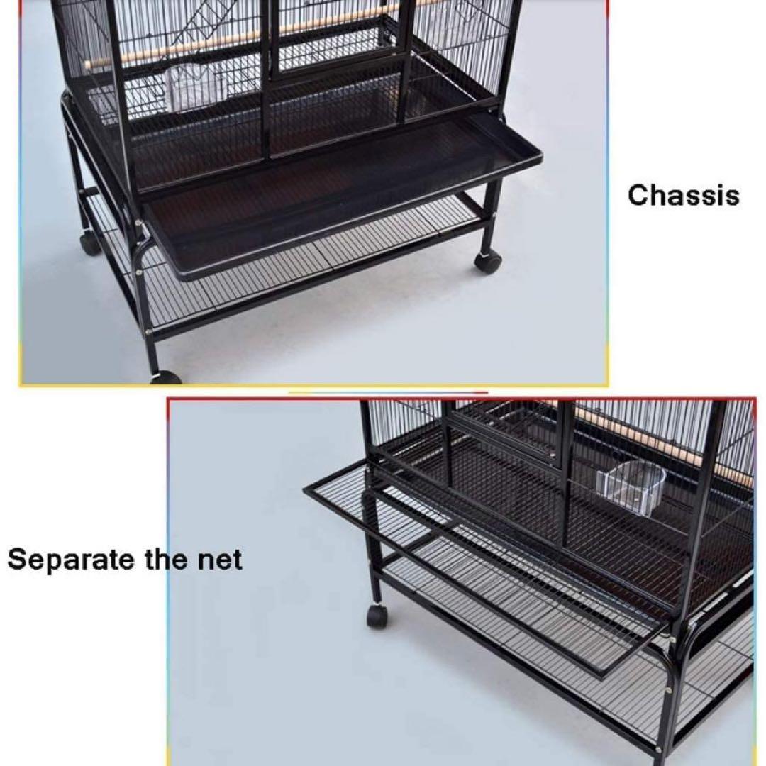 頑丈なスチール製鳥かご 80cm x 50cm x 145cm