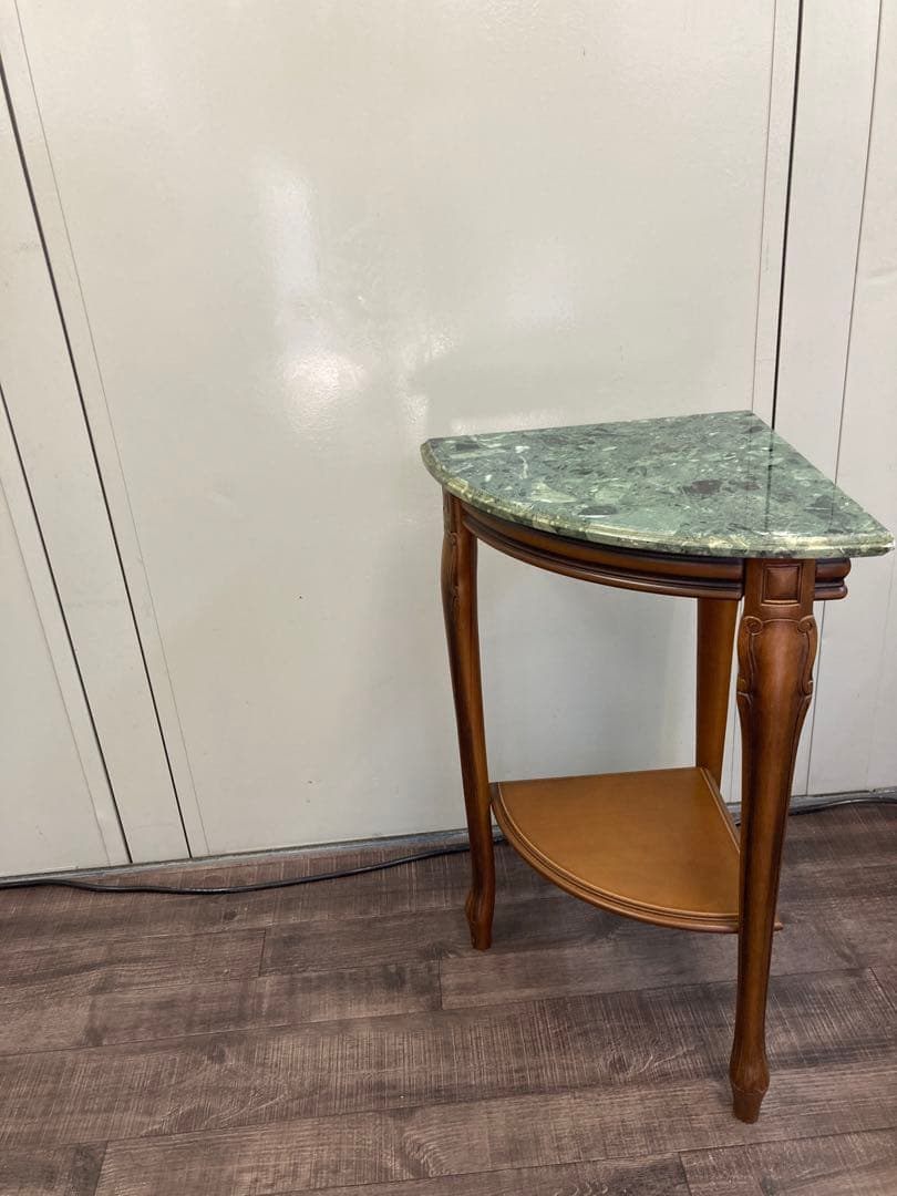 イタリア製 大理石　花台　猫脚コンソールテーブル　コーナー用