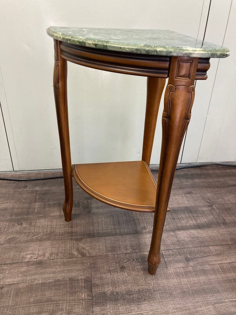 イタリア製 大理石　花台　猫脚コンソールテーブル　コーナー用