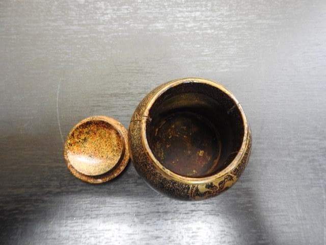 梨地ツタ蒔絵茶入？　江戸時代　保存箱　MA268