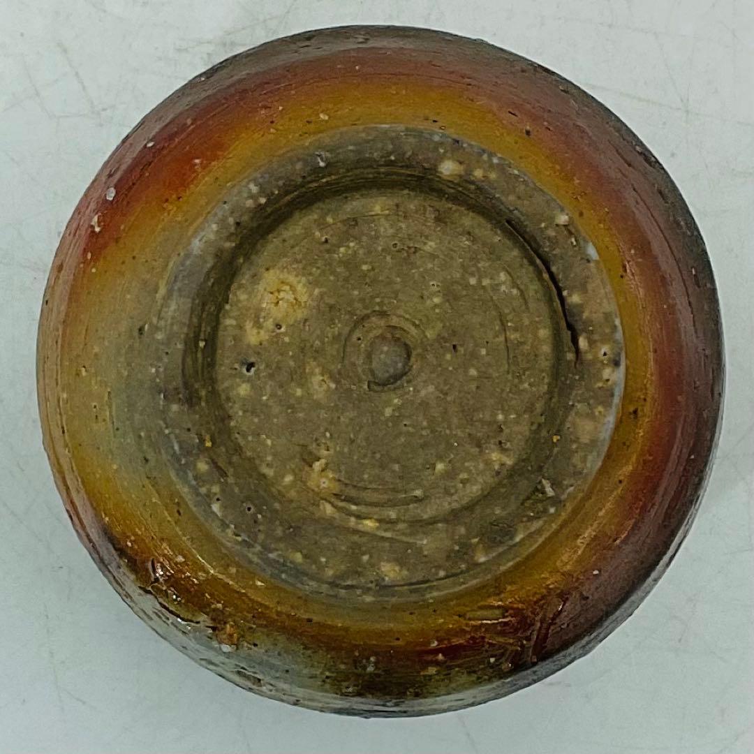 【12】★人間国宝・山本陶秀先生　備前焼酒杯　ぐい呑　酒呑　お猪口　四方桟共箱★