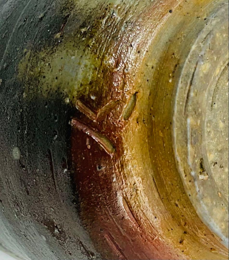 【12】★人間国宝・山本陶秀先生　備前焼酒杯　ぐい呑　酒呑　お猪口　四方桟共箱★