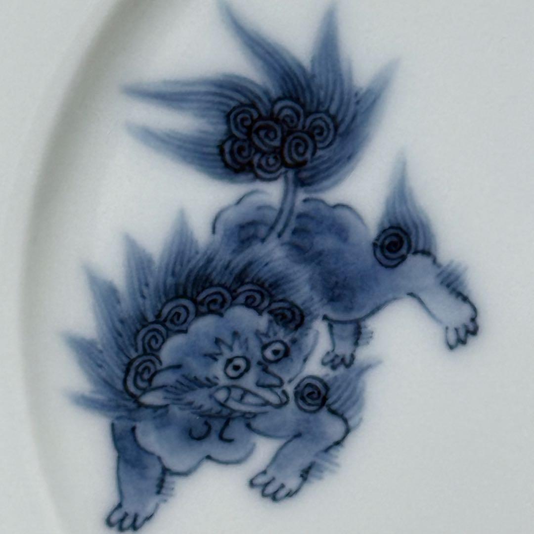 人間国宝　十三代　今泉今右衛門　高級ライン　色鍋島獅子牡丹高台皿　五点揃い　共箱