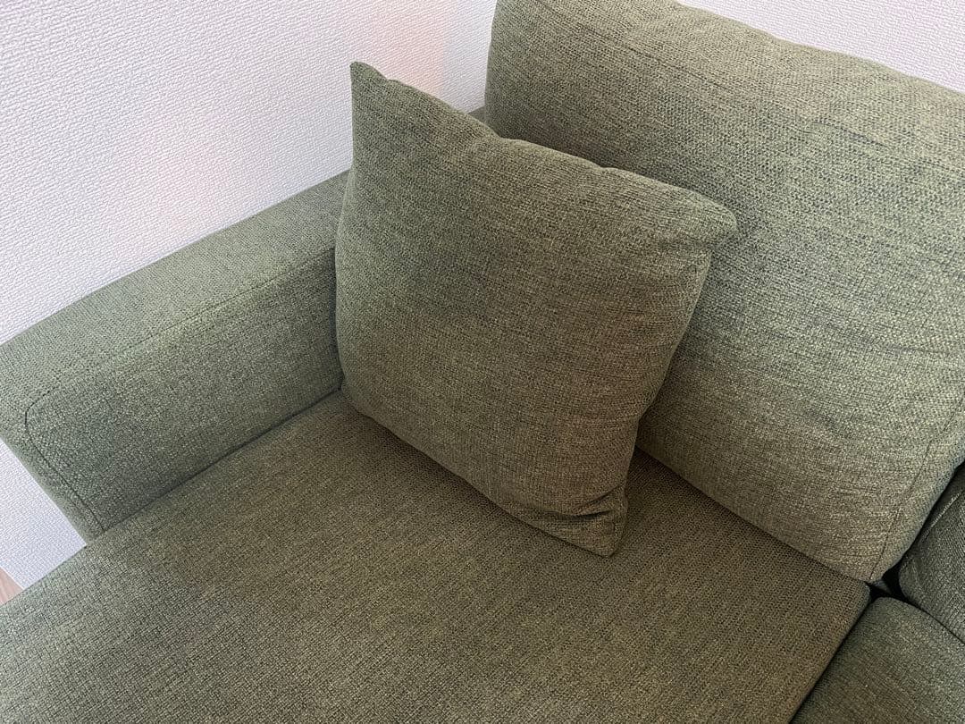 3人掛けカウチソファ グリーン