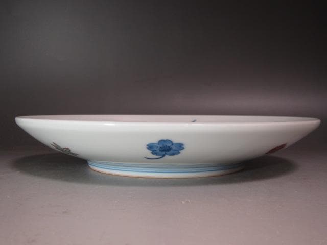 ☆　13代　今右衛門　錦藤袴絵額皿☆y339