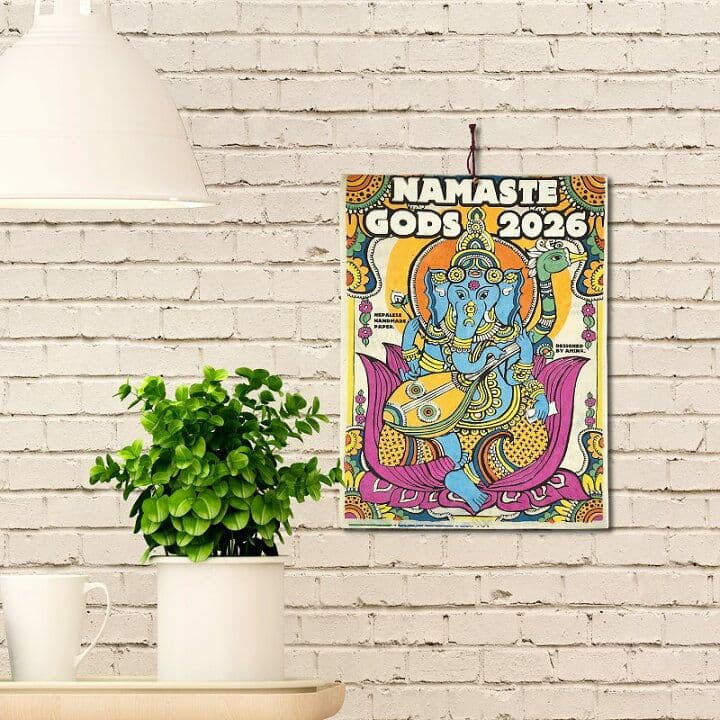 カレンダー2026】象ゾウ★大型アジアン壁掛けガネーシャ年間一枚エスニック動物