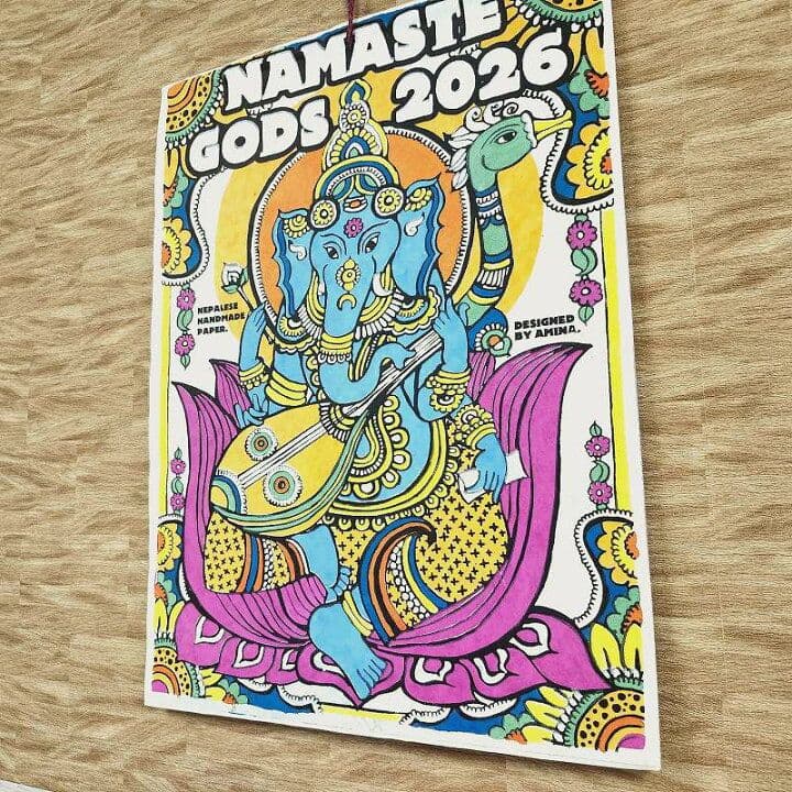 カレンダー2026】象ゾウ★大型アジアン壁掛けガネーシャ年間一枚エスニック動物