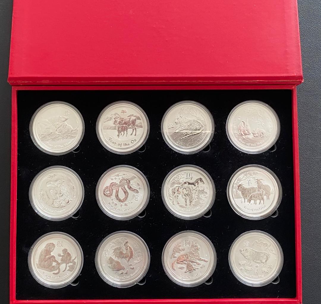 オーストラリア干支シリーズ２ 2008-2019年銀貨1オンス x 12枚セット