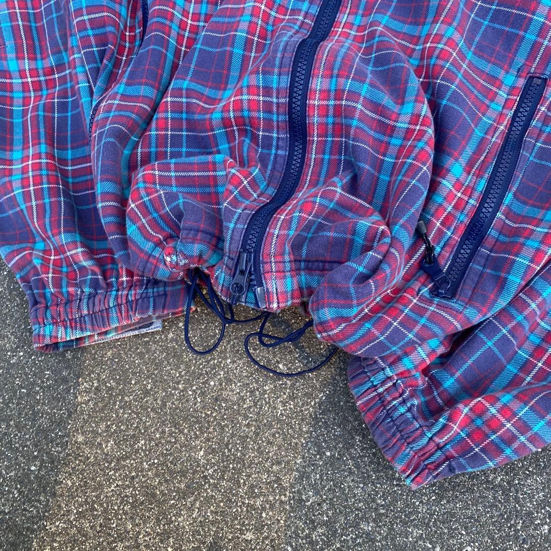 00s Columbia 短丈 チェック ジャケット y2k テック系 人気