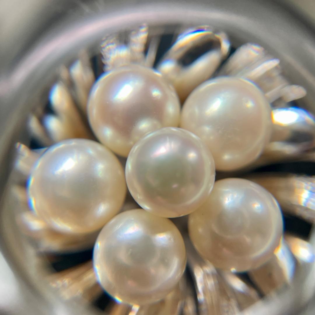 A72【SILVER】本真珠 あこや真珠 アコヤ真珠 パール 真珠 ブローチ