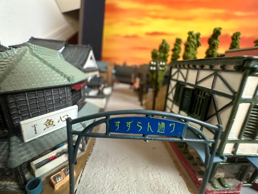 ジオラマ完成版精密鉄道風景模型 駅前横丁Nゲージ 現状品 鉄道模型完成品駅電車