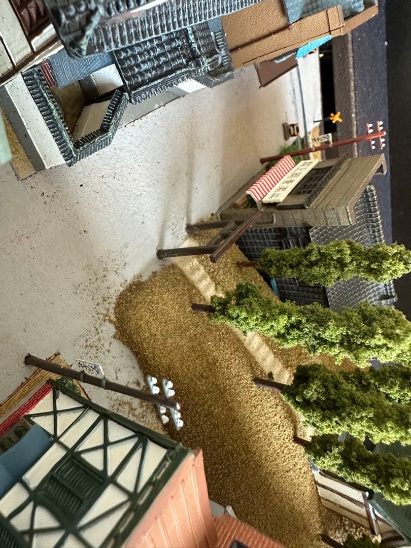 ジオラマ完成版精密鉄道風景模型 駅前横丁Nゲージ 現状品 鉄道模型完成品駅電車