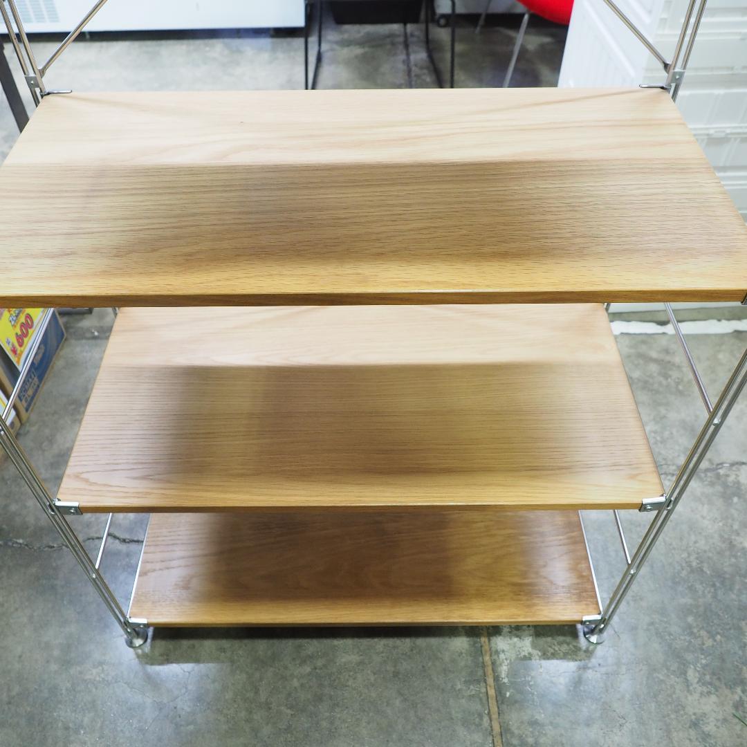 無印良品 6段ラック ステンレスシェルフ オーク材 美品