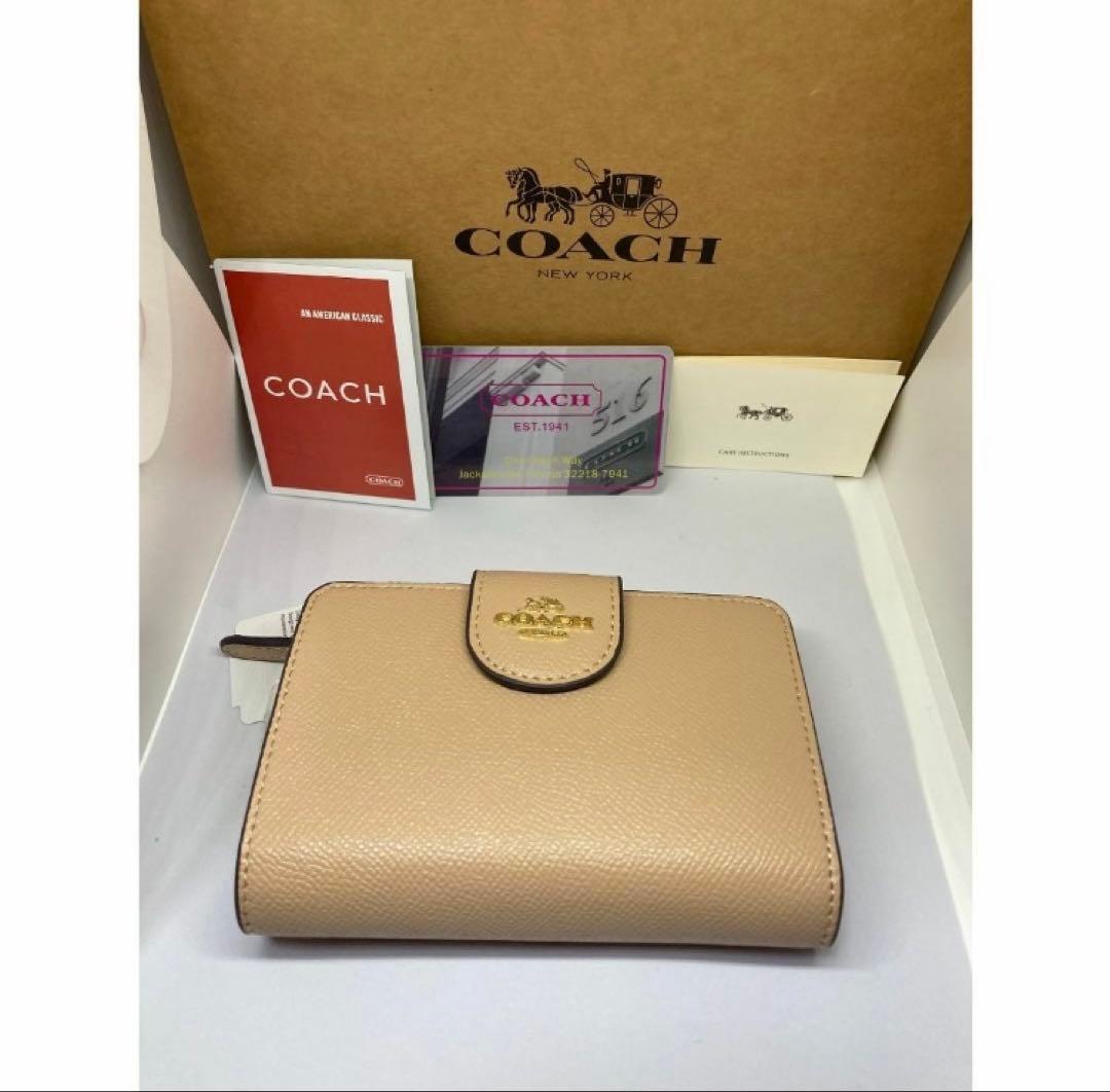 COACH　コーチ　C6390　二つ折り財布　クロスグレイン　ミディアム