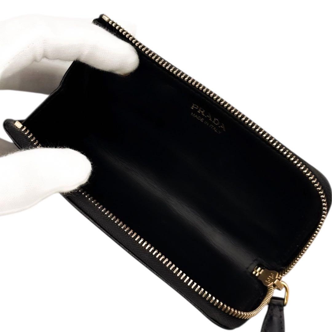 美品 プラダ サフィアーノ ケース 小銭入れ キーケース コンパクト 財布